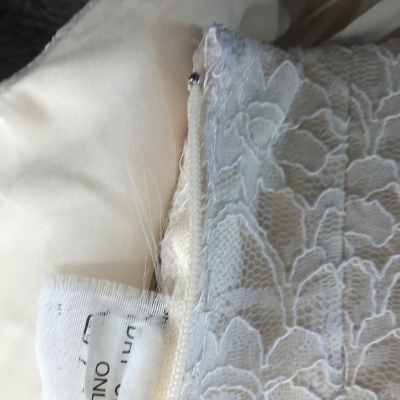 Mori Lee Cream Strapless Lace Gown - Picture 9 of 10